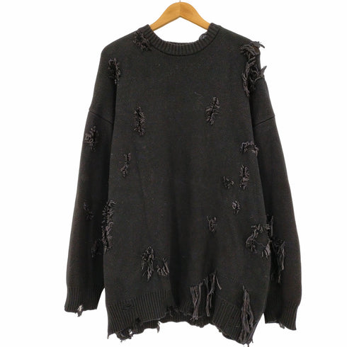 ダンケシェーン Danke Schon 23AW 裾ジップ ダメージクルーネックニット レディース FREE