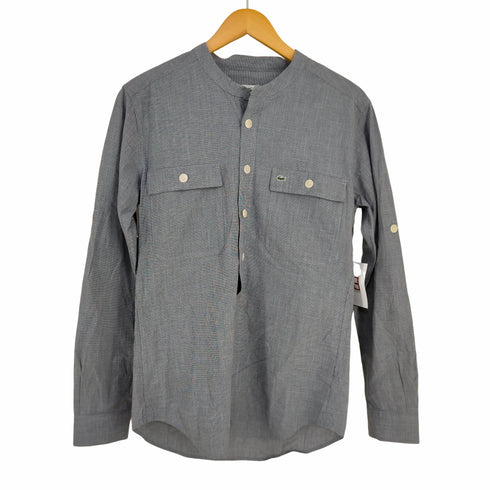 ラコステ LACOSTE SLIM FIT ノーカラー ストライププルオーバーL/Sシャツ メンズ 39