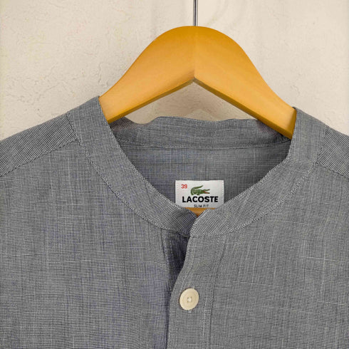 ラコステ LACOSTE SLIM FIT ノーカラー ストライププルオーバーL/Sシャツ メンズ 39