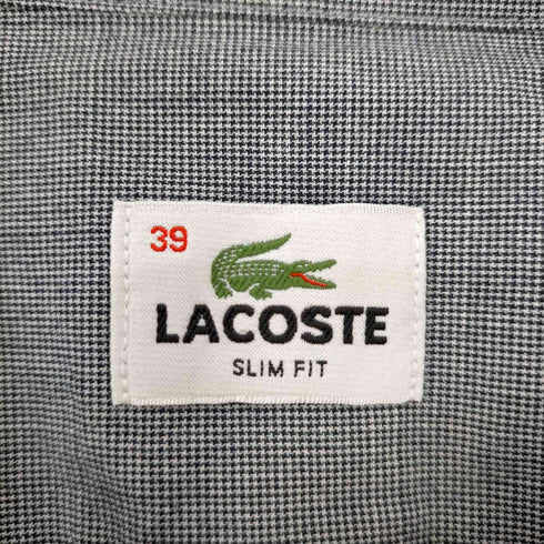 ラコステ LACOSTE SLIM FIT ノーカラー ストライププルオーバーL/Sシャツ メンズ 39