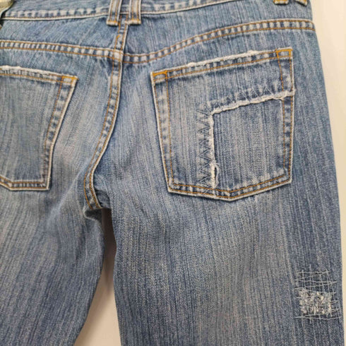 ロキシー ROXY ダメージ パッチワーク デニム パンツ Y2K レディース
