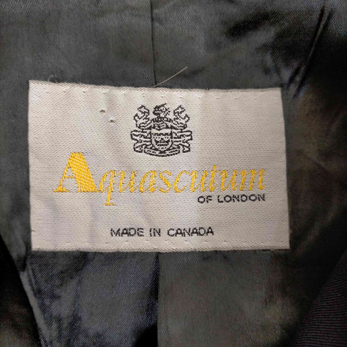 アクアスキュータム AQUASCUTUM カナダ製 Aqua 5 ウールギャバ ステンカラーコート メンズ
