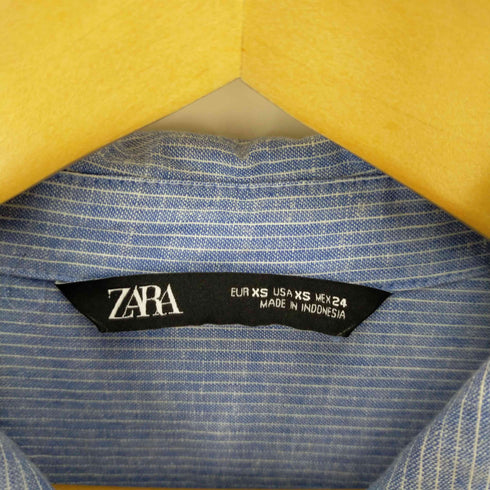 ザラ ZARA ハーフボタンストライプシャツワンピース レディース import:XS