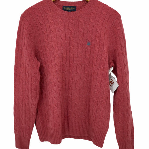 ブルックスブラザーズ BROOKS BROTHERS 刺繍ロゴ ケーブル編み ウールニット メンズ import:S