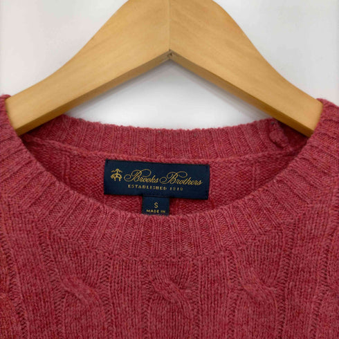 ブルックスブラザーズ BROOKS BROTHERS 刺繍ロゴ ケーブル編み ウールニット メンズ import:S