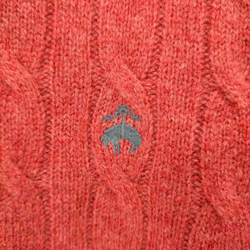 ブルックスブラザーズ BROOKS BROTHERS 刺繍ロゴ ケーブル編み ウールニット メンズ import:S