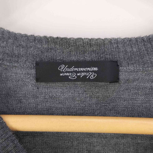 アンダーカバーイズム UNDERCOVERISM PSYCHO COLOR期 gilapple刺繍 バイカラー Vネックニット メンズ JPN:2