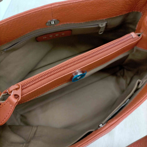 グレ GRES PARIS エンボスロゴ レザーハンドバッグ レディース