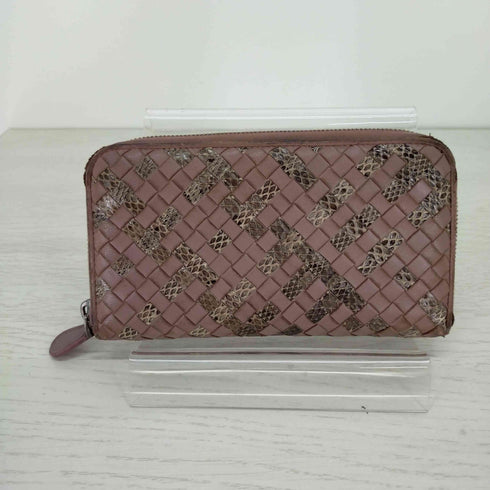 ボッテガヴェネタ BOTTEGA VENETA レザーパイソンコンビロングウォレット イントレチャート レディース