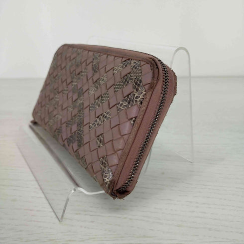 ボッテガヴェネタ BOTTEGA VENETA レザーパイソンコンビロングウォレット イントレチャート レディース
