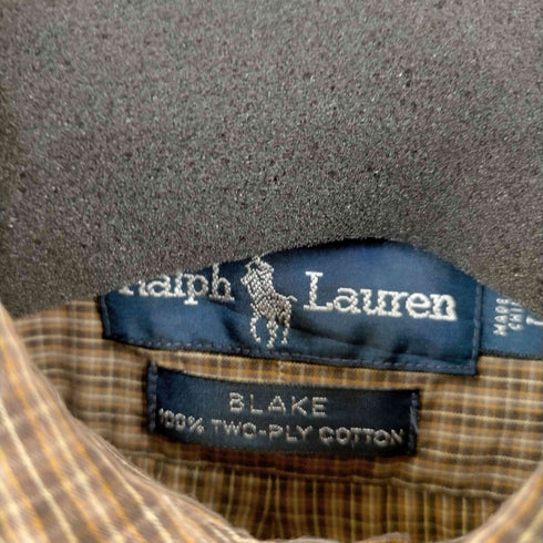ラルフローレン RALPH LAUREN BLAKE ポニー刺繍 チェック BDシャツ メンズ import:S