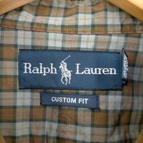 ラルフローレン RALPH LAUREN CUSTOM FIT ポニー刺繍 チェック BDシャツ メンズ import:L