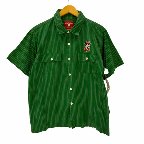 AFTERBASE ストライプ ワッペン 半袖シャツ メンズ import:L