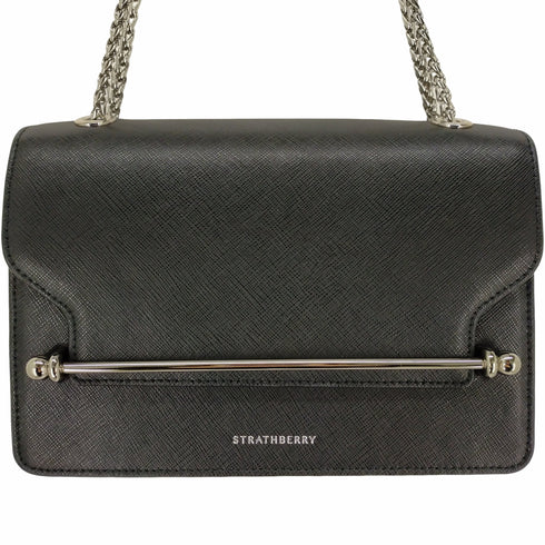 Strathberry ストラスベリ― EAST/WEST イーストウエストバッグ クロスボディ レザーハンドバッグ 2WAY ブラック レディース