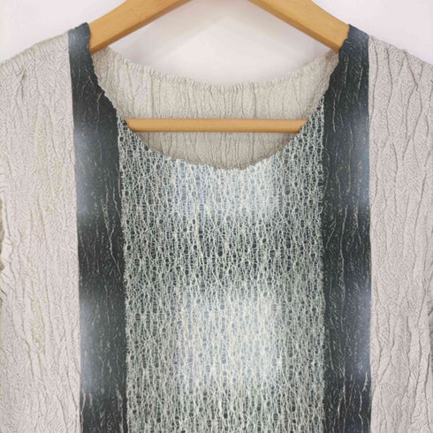 リンクル WRINQLE シワ加工 グラデーションライントップス ノースリーブTシャツ レディース M~L