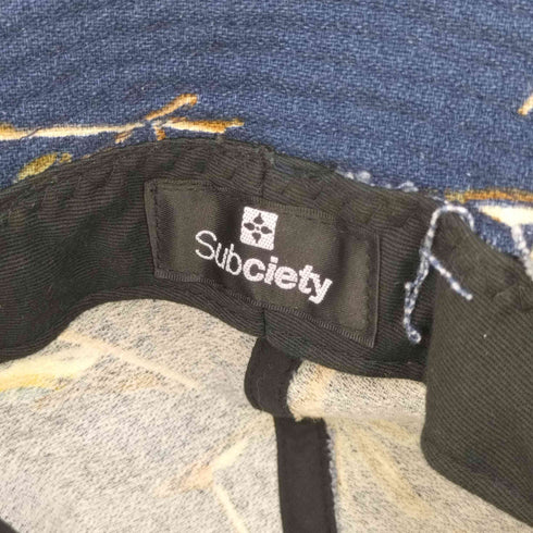 サブサエティ Subciety 総柄 ロゴ刺繍 バケットハット メンズ
