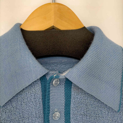 70S アクリルニットポロシャツ メンズ import:L