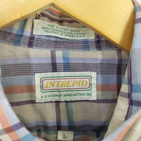 イントレピッド Intrepid 台湾製 THE FITTED SHIRT 片ポケ チェック BDシャツ メンズ import:L