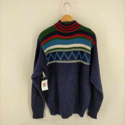 エディーバウアー Eddie Bauer 香港製 白タグ ネップ モックネック ニット メンズ import:L