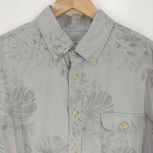 メローナ MERONA 植物柄 ボタンダウン コットンシャツ メンズ import:XL
