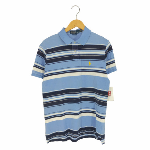 ポロバイラルフローレン Polo by RALPH LAUREN SLIM FIT ポニー刺繍 ボーダー コットンポロシャツ メンズ import:L