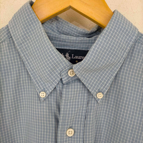 ラルフローレン RALPH LAUREN BLAIRE ポニー刺繍 グラフチェック S/S シャツ メンズ import:XL