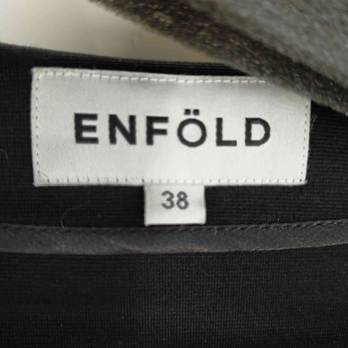 エンフォルド ENFOLD ノーカラージャケット カーディガンジャケット ボンディング レディース 38