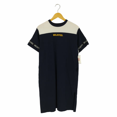 ミルクフェド MILKFED. LOGOTAPEFOOTBALLDRESS ロゴテープ フットボールドレス ワンピース レディース