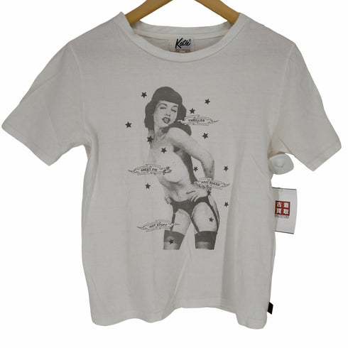 ケイティ Katie フロントプリントクルーネックTシャツ レディース JPN:M