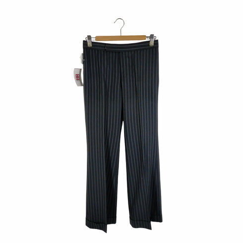 ラルフローレン アールエル RALPH RL LAUREN ストライプ柄 ウール混 セミフレアパンツ レディース W61