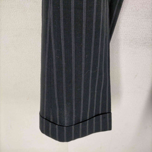 ラルフローレン アールエル RALPH RL LAUREN ストライプ柄 ウール混 セミフレアパンツ レディース W61
