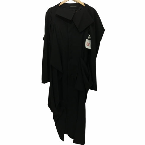 ヨウジヤマモト Yohji Yamamoto 2019AW FC-D32-100 変形レイヤード ウールギャバ ロングコート レディース JPN:2