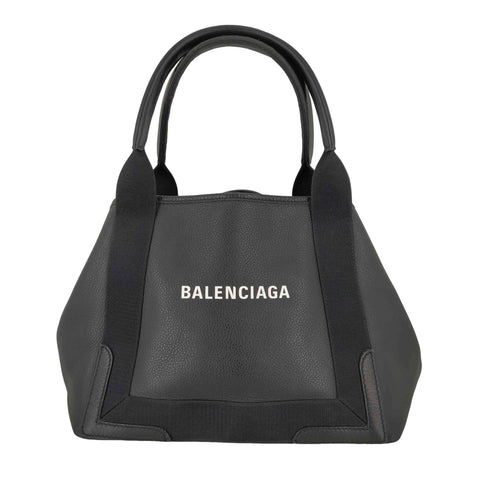 バレンシアガ BALENCIAGA NAVY CABAS S (スモール) カバス レザー レザーハンドバッグ レディース S
