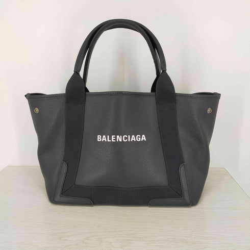 バレンシアガ BALENCIAGA NAVY CABAS S (スモール) カバス レザー レザーハンドバッグ レディース S