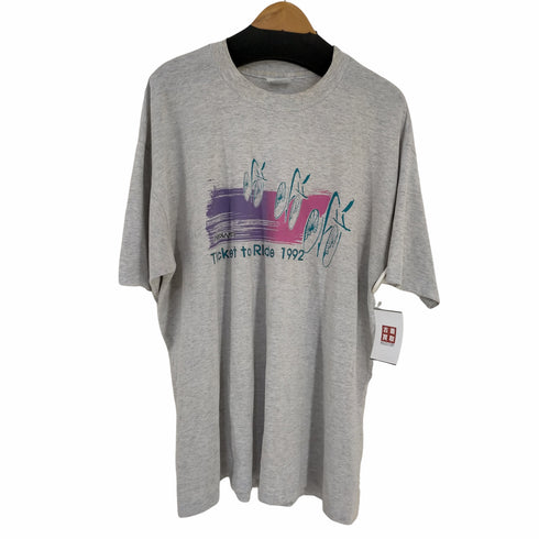ヘインズ Hanes 90s MADE IN USA フロントプリント霜降りTシャツ Ticket to Ride 1992 メンズ import:XXL