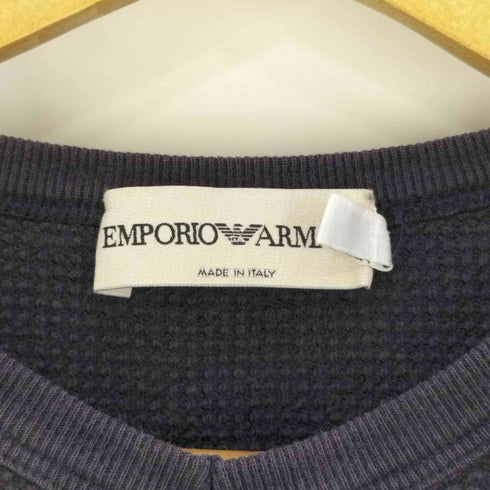 エンポリオアルマーニ EMPORIO ARMANI イタリア製 3D刺繍ロゴ Vネック ワッフルTシャツ メンズ import:M