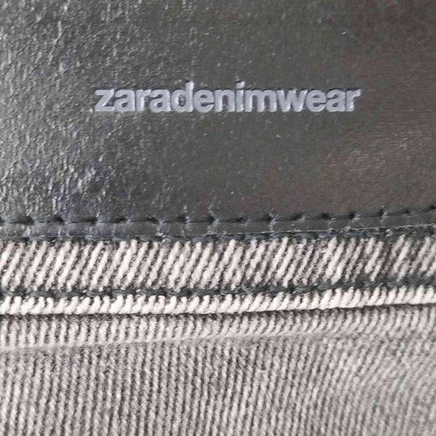 ザラ ZARA ダメージ加工 ウォッシュドブラックデニムショートパンツ メンズ 38