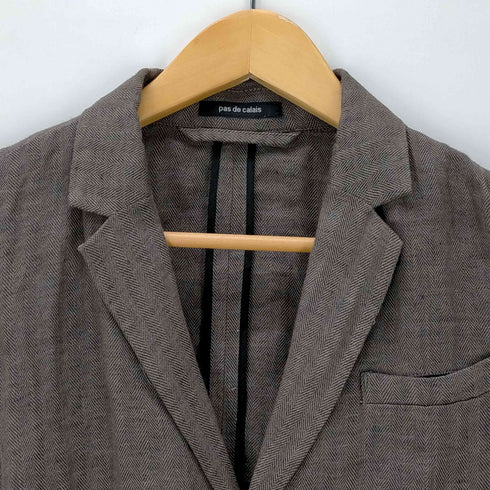 パドカレ pas de calais リネン 4B テーラードジャケット レディース