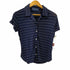 ラルフローレン RALPH LAUREN ナイロンボーダーオープンカラーシャツ レディース import:M