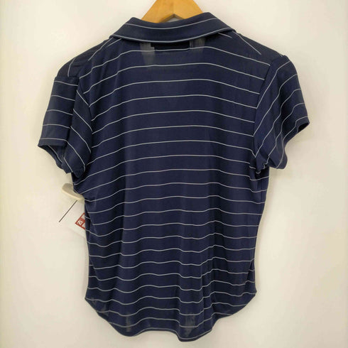 ラルフローレン RALPH LAUREN ナイロンボーダーオープンカラーシャツ レディース import:M