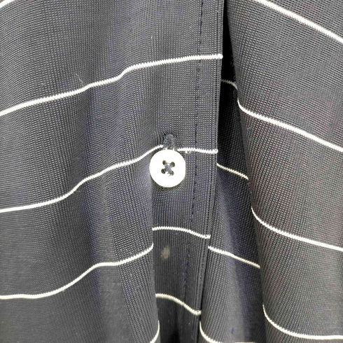 ラルフローレン RALPH LAUREN ナイロンボーダーオープンカラーシャツ レディース import:M