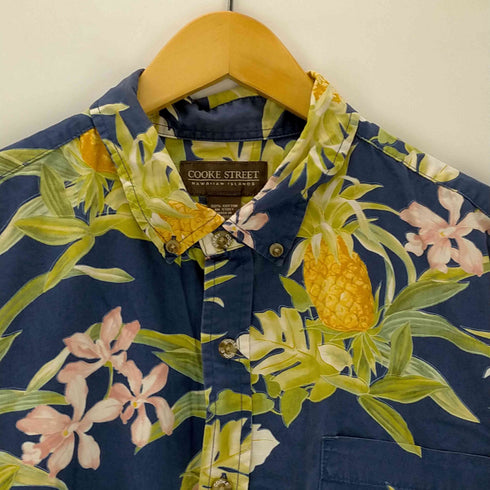 COOKIE STREET OLD ボタンダウン パイナップル柄 アロハシャツ メンズ import:L