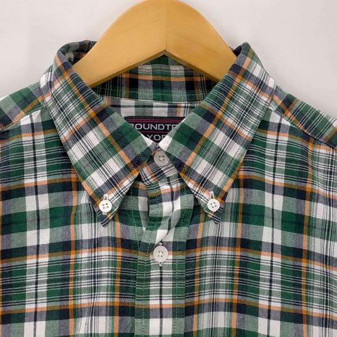 ラウンドツリーアンドヨーク roundtree&yorke OLD インド綿 チェック柄 ボタンダウン 半袖シャツ メンズ import:M