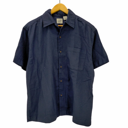 ギャップ Gap OLD GAP 白タグ インド綿 ループカラー 開襟半袖シャツ メンズ import:M