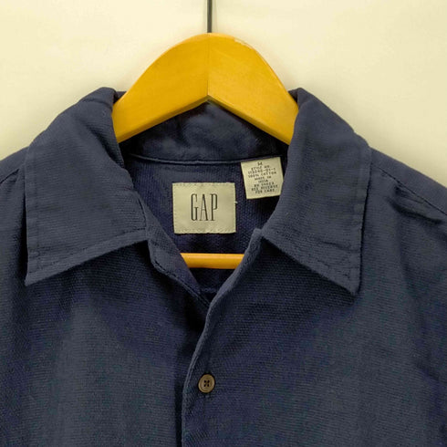 ギャップ Gap OLD GAP 白タグ インド綿 ループカラー 開襟半袖シャツ メンズ import:M