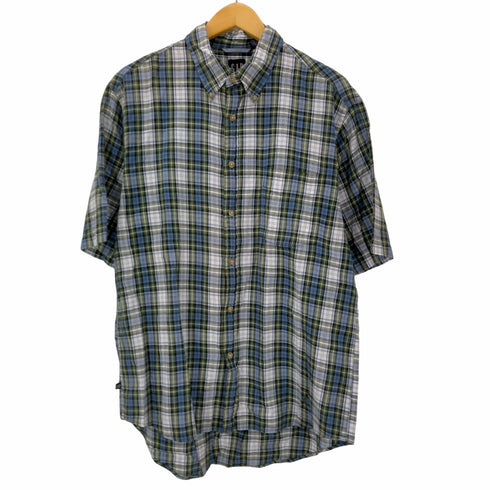 ギャップ Gap OLD GAP 紺タグ ボタンダウン 半袖チェック柄シャツ メンズ import:M