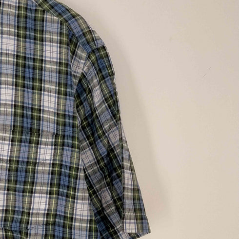 ギャップ Gap OLD GAP 紺タグ ボタンダウン 半袖チェック柄シャツ メンズ import:M