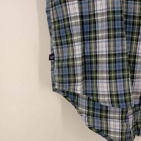 ギャップ Gap OLD GAP 紺タグ ボタンダウン 半袖チェック柄シャツ メンズ import:M