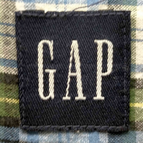 ギャップ Gap OLD GAP 紺タグ ボタンダウン 半袖チェック柄シャツ メンズ import:M