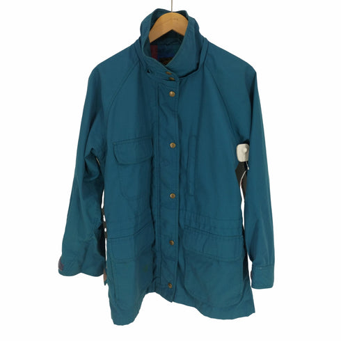 エディーバウアー Eddie Bauer 80-90S 黒タグ 裏地ブロックチェック 比翼 スタンドカラー ジャケット ユニセックス メンズ